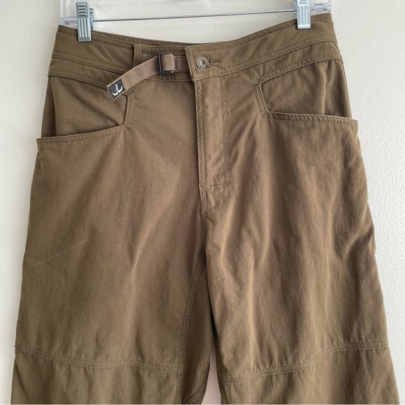 Prana hiking climbing pants olive green khaki adjustable waist size small - Picture 5 of 14